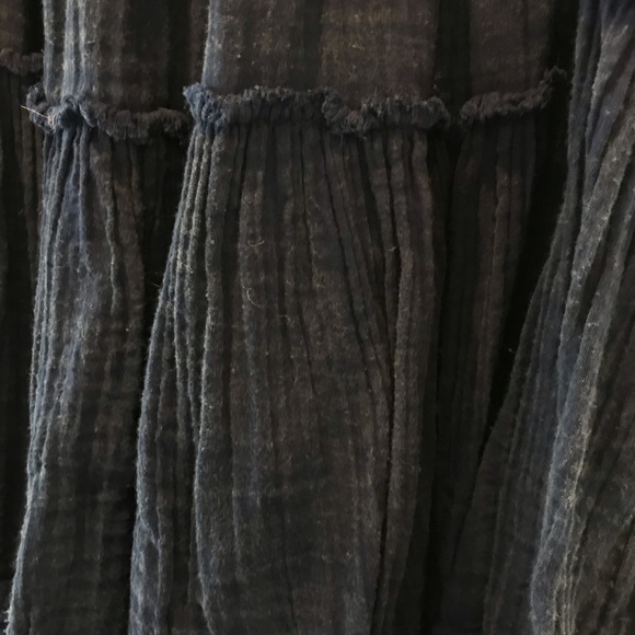 Dark Blue Free People Puff Sleeve Dress - Picture 4 of 8